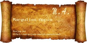 Margulies Appia névjegykártya